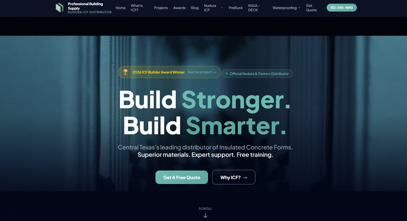 Professional Building Supply website screenshot