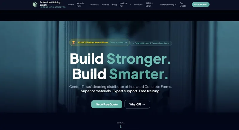 Professional Building Supply website screenshot