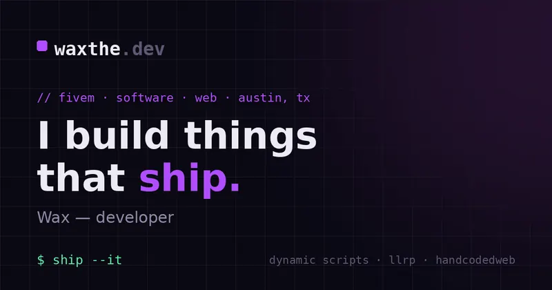 waxthe.dev website screenshot